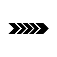Black chevron arrows pointing right, indicating forward movement, progress, speed, next step, or fast-forward icon symbol graphic