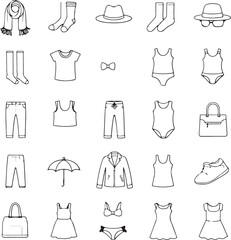 clothing and accessories icons