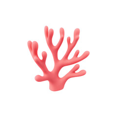 Obraz premium Pink Coral Illustration. Marine Life And Ocean Conservation Symbol Isolated On Transparent Background