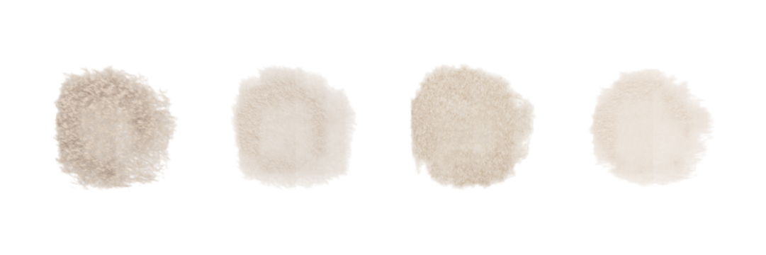 Abstract Beige Textured Brush Strokes Set. Artistic Elements Collection Isolated On Transparent Background