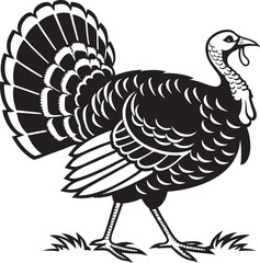 Turkey silhouette vector art illustration