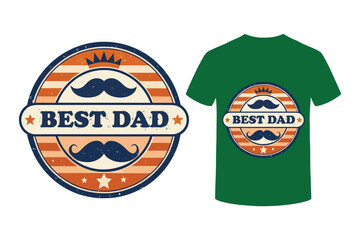 Colorful best dad text design with clean lines excellent for dad card, t-shirts