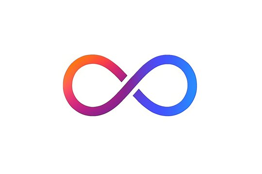 Gradient Colored Infinity Symbol on a Clean White Background