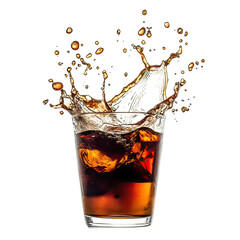 Black Coffee Splash Captured in High-Speed on White Background