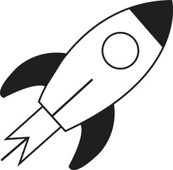 rocket icon, sign, or symbol in glyph and line style isolated on transparent background. Vector illustration