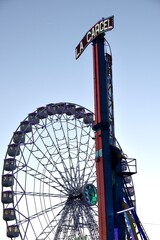 Ferris wheel. Observation. Ferris wheel with cabins for visitors. Attraction for viewing city from height. Gran Canaria. Canary Islands