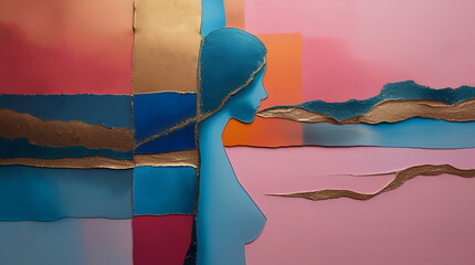 Abstract Female Profile for Women's Healthcare Concepts