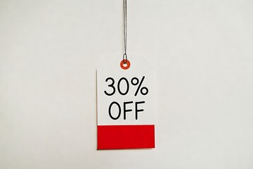 Unlock savings with a vibrant 30% off tag, perfect for eye-catching retail promotions and enticing seasonal offers that drive sales and attract customers now