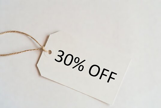 Limited time offer grab a discount with 30 percent off tag on a white background, get a great deal and increase sales, shop now to save money today!
