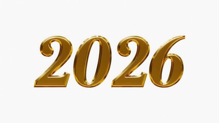 &ldquo;2026&rdquo; in metallic gold text on a pure black background, luxury style,