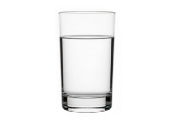 Glass of clear water, isolated on transparent background