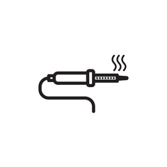 Soldering iron icon symbolizing electrical component joining, circuit board repair, and metal fusion, representing specialized electronic tools, modern assembly work, and field technician equipment.