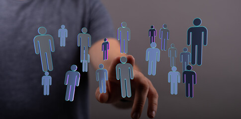 Abstract depiction of digital connection, representing global teamwork, communication, and social community rel