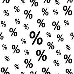 Seamless Pattern of Black Percentage Symbols on White Background