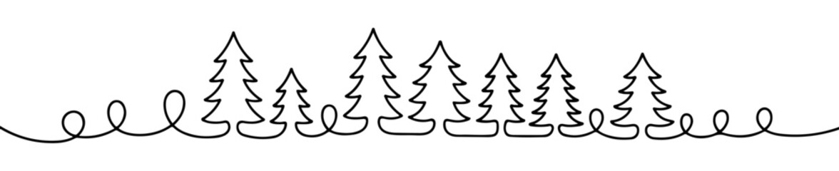 christmas tree line art icons