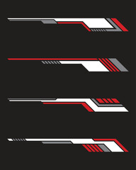 Abstract futuristic geometric racing sticker collection