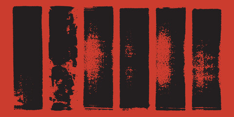 Abstract Red Background with Black Vertical Textured Bands Design Graphic