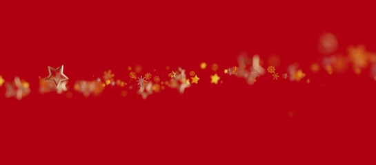 Christmas and holiday season abstract background with stars, snowflakes and bokeh lights. Perfect for seasonal greetings and events.