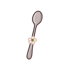 Decorative Spoon in Hand-Drawn Style for Café Illustration