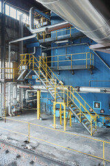 Interior of an old coal fired heating plant.