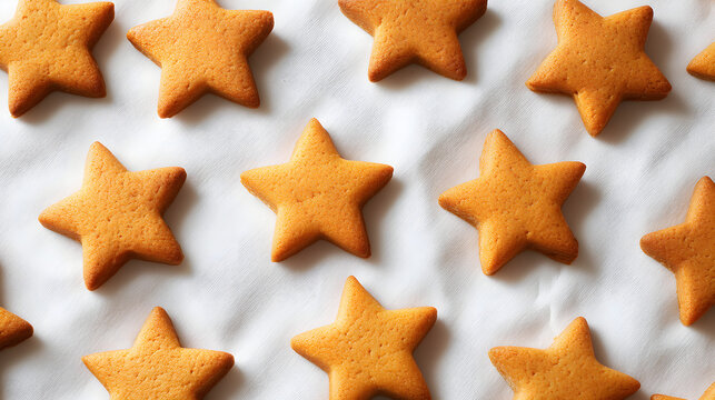 Star gingerbread cookies creating a festive holiday pattern