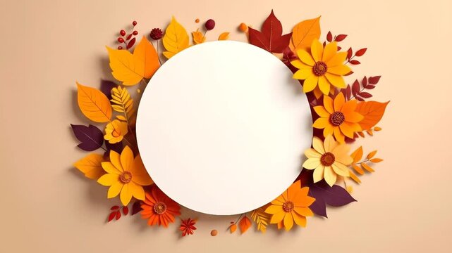 Autumn wreath with blank circle center.
