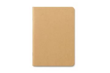 Brown grunge memo notebook blank cover for writing notes, journal, diary, or scrapbook on transparent background