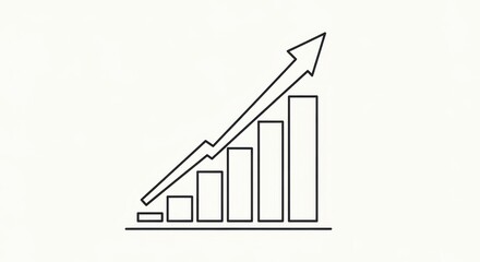 Ascending Business Growth Chart with Arrow Symbolizing Success and Progression