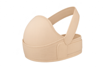 Beige posture corrector isolated on transparent background for back support