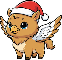 Cute Griffin with Santa Hat