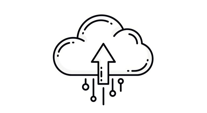 Modern cloud computing architecture with data transfer illustration concept design