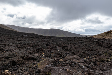  lava fields and volcanism on Reykjanes Peninsula in Iceland