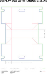 Display box with handle dieline, print-ready packaging template