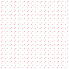 Seamless tiny pink hearts on white. Cute minimal repeating background for Valentine’s Day, wedding invites, baby shower decor, wrapping paper, fabric, and scrapbook projects.