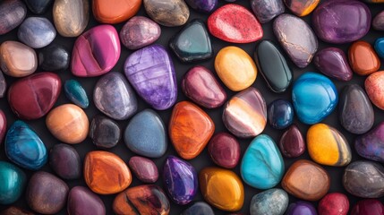 Polished Gemstone Collection Colorful Rock Texture, gem, stones