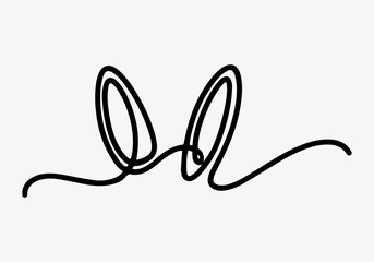 Bunny ears as a symbol of the approaching Easter drawn in line art style.