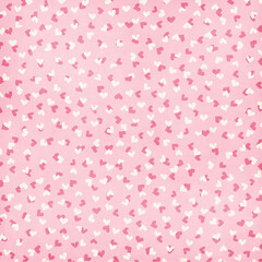 Playful pink and white heart pattern on a soft background, perfect for Valentine’s Day, romantic stationery, gift wrapping, digital art, or textile designs.