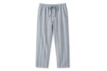 Light blue striped pajama pants isolated on transparent background, comfy style