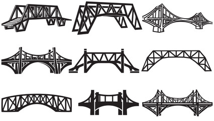 Geometric Bridge Representing Trust — Structural Connector Icon Symbolizing Partnership, Network Reliability and Financial Linkage