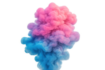 Vibrant exploding color smoke cloud with pink and blue pigment mixing, creating an abstract background texture