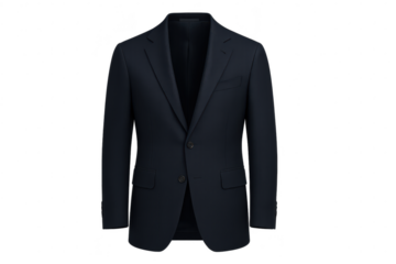 Elegant dark blue business suit isolated on transparent background for design
