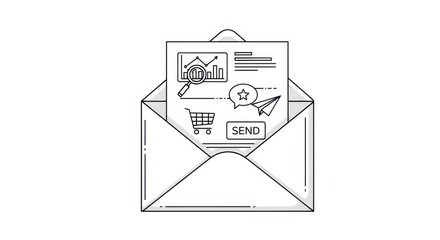 Envelope containing marketing data and insights for targeted campaigns and growth strategy