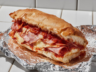 grilled steak engulfed in flames on dark background
