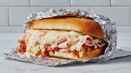 grilled steak engulfed in flames on dark background
