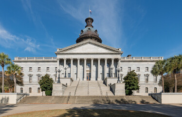South Carolina State Capitol Building bright blue skies