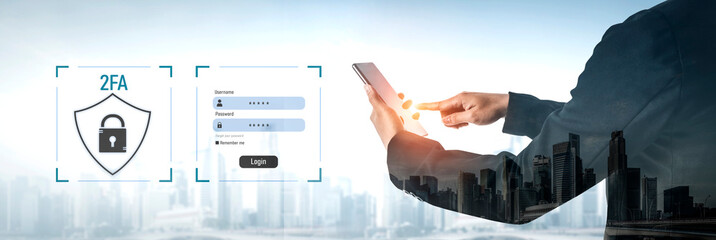 Two-factor authentication strengthens login system security. Adds protection, two-factor...