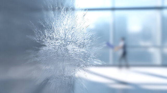 Frozen Window Pane: Abstract Texture and Blurred Background