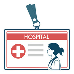 Hospital staff id card isolated on