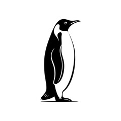 Standing penguin in profile representing Antarctic wildlife, cold-climate species and nature conservation themes.