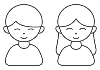 boy and girl child avatar icon